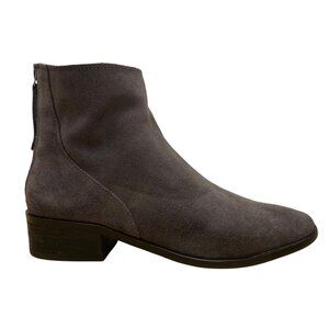 Vita Women’s Gray Suede With Back Zipper Block Heel Ankle Boots Size 8